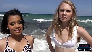 Inexperienced teen picked up on the beach and fucked in a van
