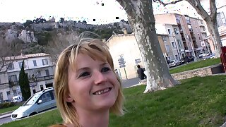 Cute french teen is doing an anal invasion casting in her hometown
