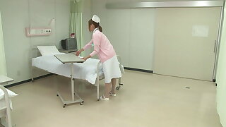 Hot Japanese Nurse gets banged at polyclinic bed by a crazy patient!